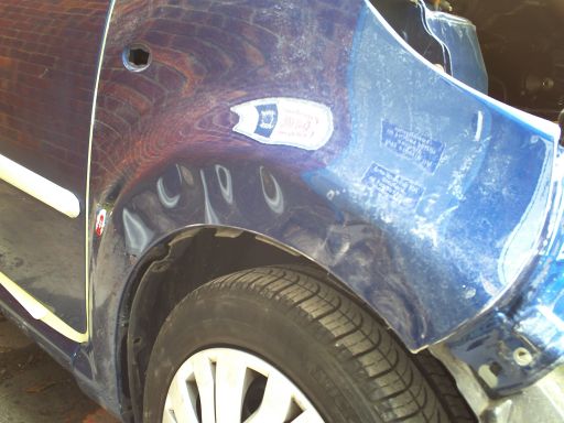 Citroen C1 with damage to front wing prior to repair at our facilities based in Hull