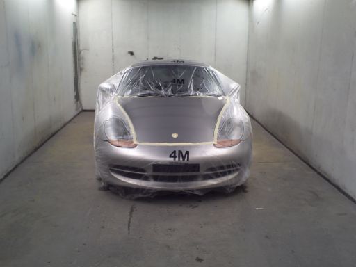Porsche Boxster in prep, ready for spraying at our facilities based in Hull