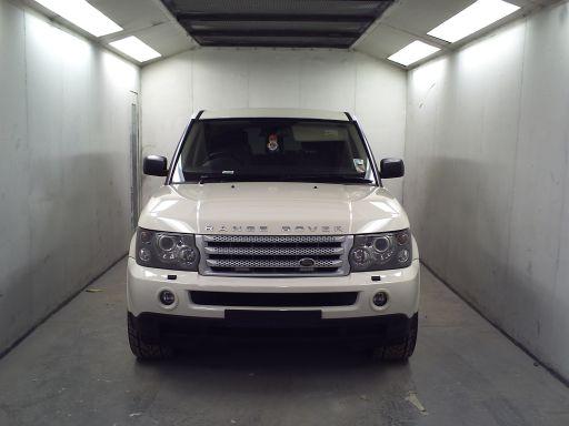Range Rover awaiting collection by customer after completion of repair work